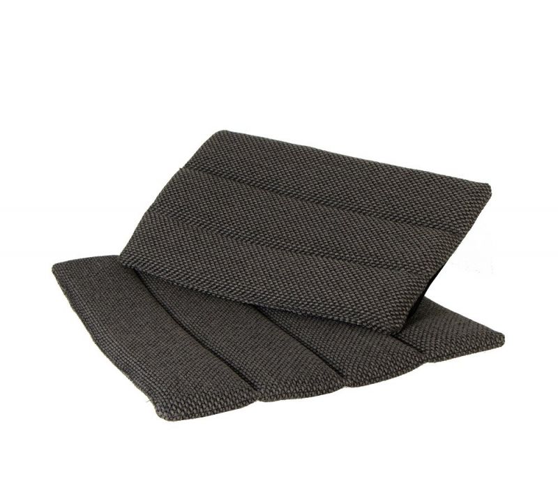 Dunkelgraues Cane-Line Sitzkissen/Rückenkissen für Flip Outdoor Stuhl, Textilbezug, für mehr Komfort im Garten.